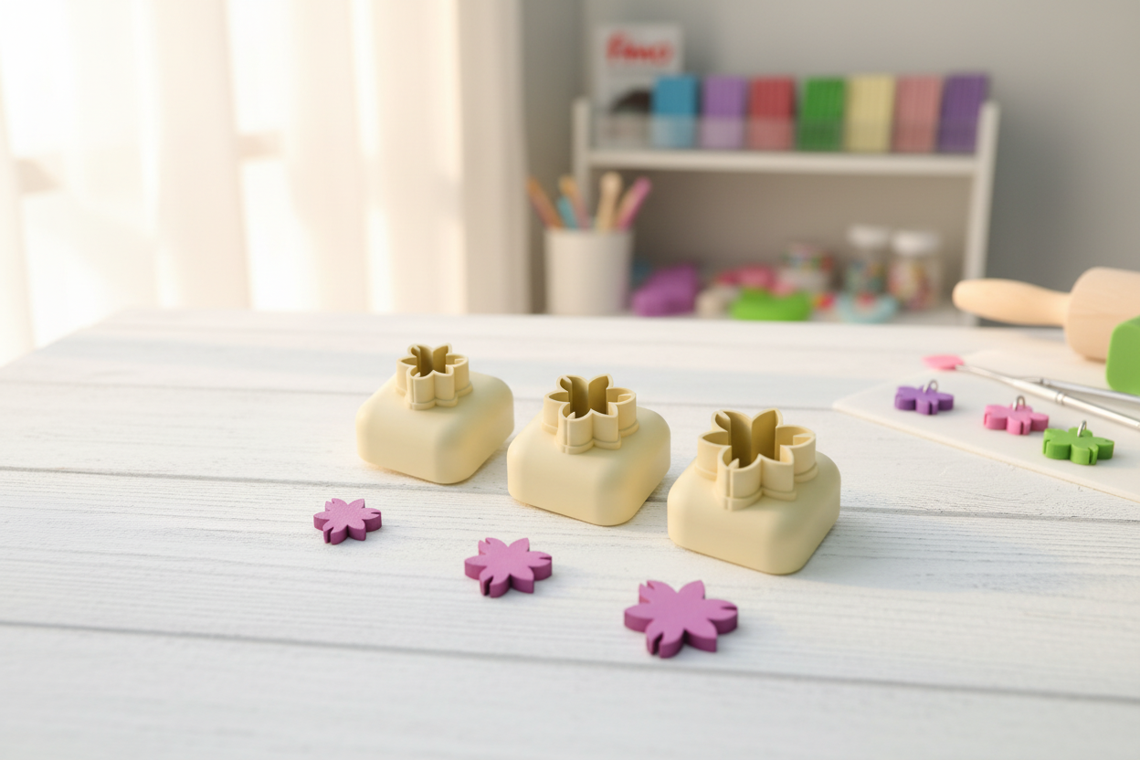 Mini emporte-pièce fleur – cutter pâte polymère bijoux DIY breloques – 8 10 12 mm – EP-293 – fabriqué en France