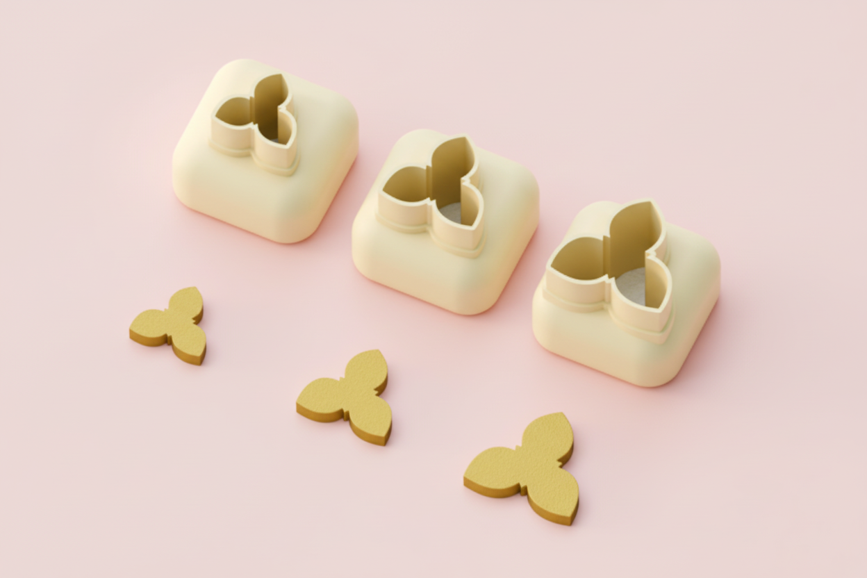 Mini emporte-pièce fleur – cutter pâte polymère bijoux DIY breloques – 8 10 12 mm – EP-295 – fabriqué en France