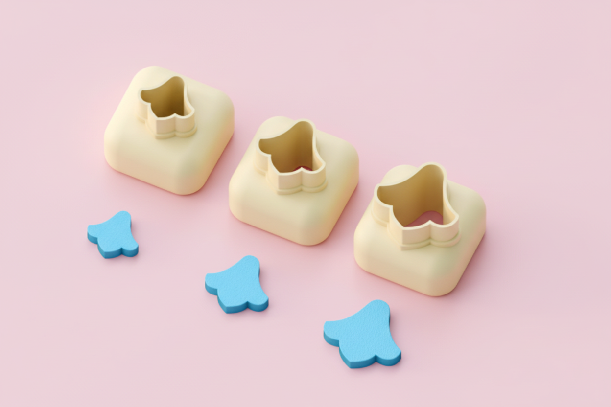Mini emporte-pièce fleur – cutter pâte polymère bijoux DIY breloques – 8 10 12 mm – EP-297 – fabriqué en France