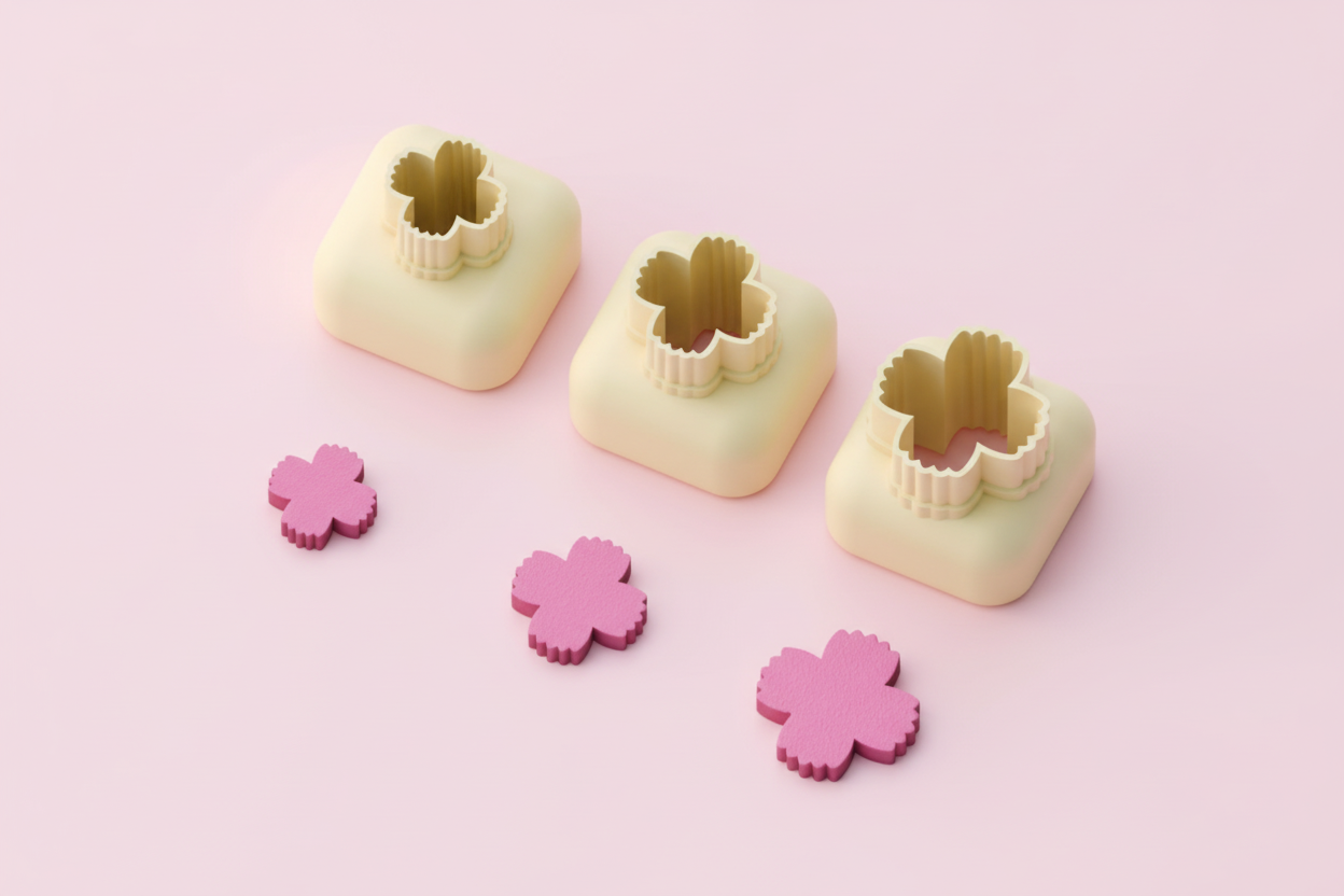 Mini emporte-pièce fleur – cutter pâte polymère bijoux DIY breloques – 8 10 12 mm – EP-298 – fabriqué en France