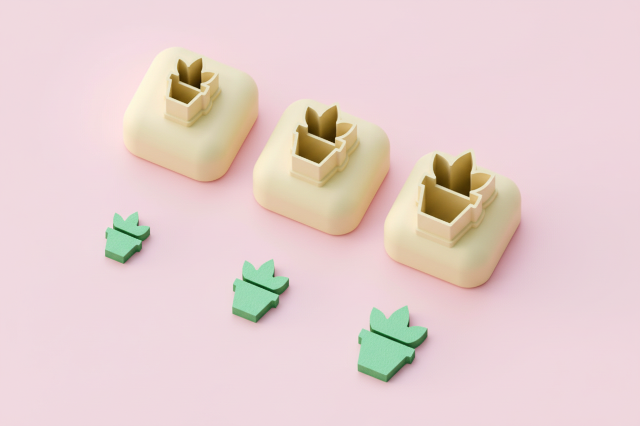 Mini emporte-pièce pot de fleur – cutter pâte polymère bijoux DIY breloques – 8 10 12 mm – EP-300 – fabriqué en France