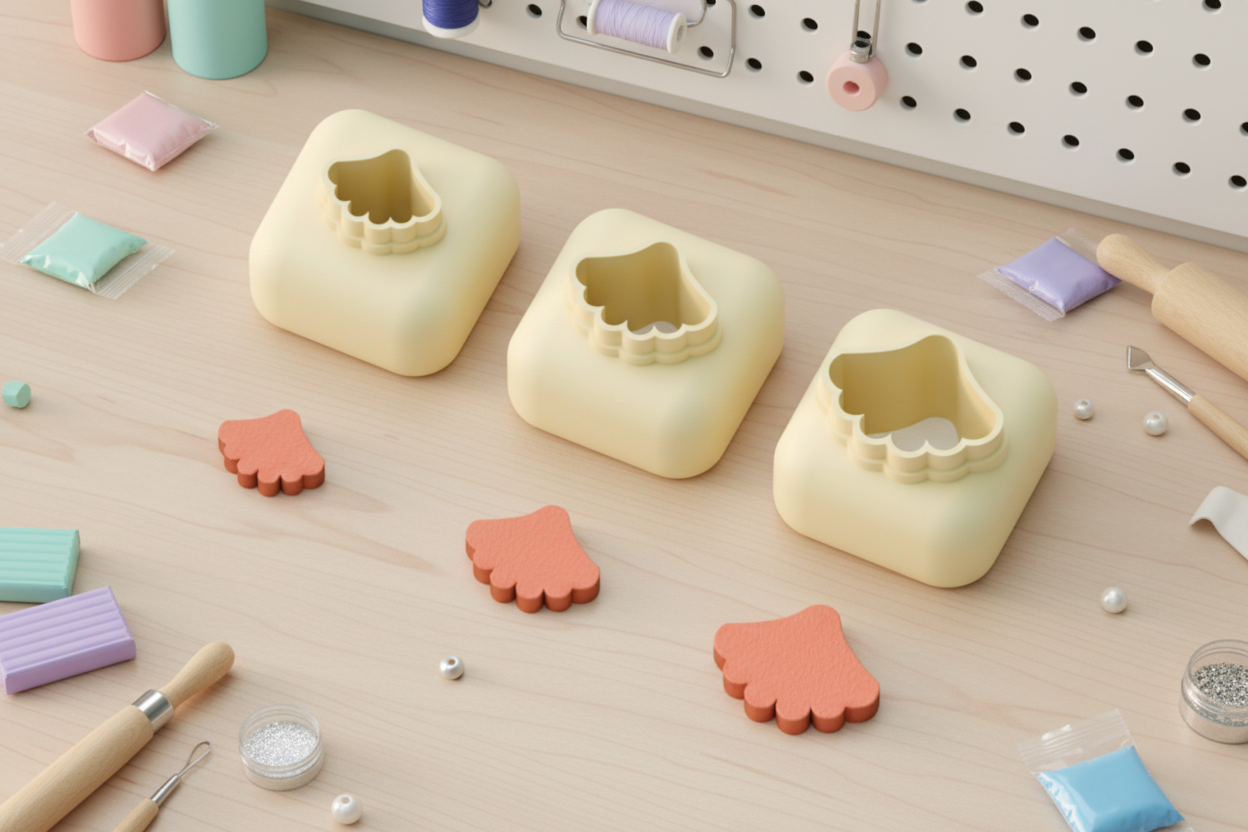 Mini emporte-pièce coquille Saint-Jacques – cutter pâte polymère bijoux DIY breloques – 8 10 12 mm – EP-310 – fabriqué en France