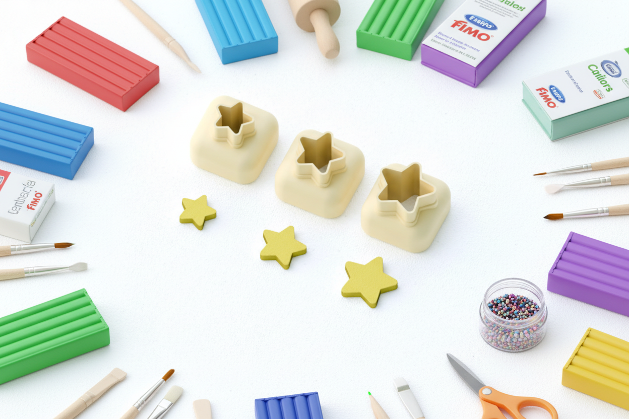 Mini emporte-pièce étoile – cutter pâte polymère bijoux DIY breloques – 8 10 12 mm – EP-313 – fabriqué en France