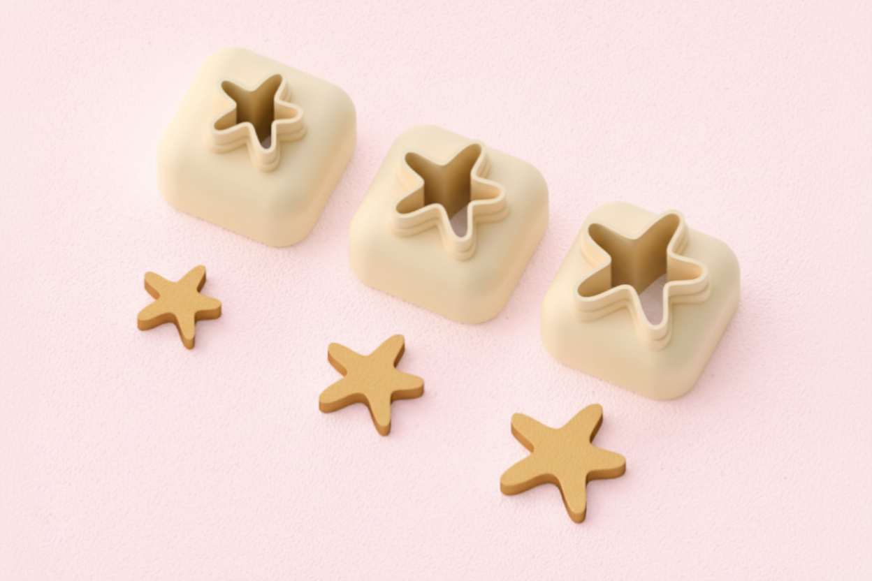 Mini emporte-pièce étoile de mer – cutter pâte polymère bijoux DIY breloques – 8 10 12 mm – EP-314 – fabriqué en France