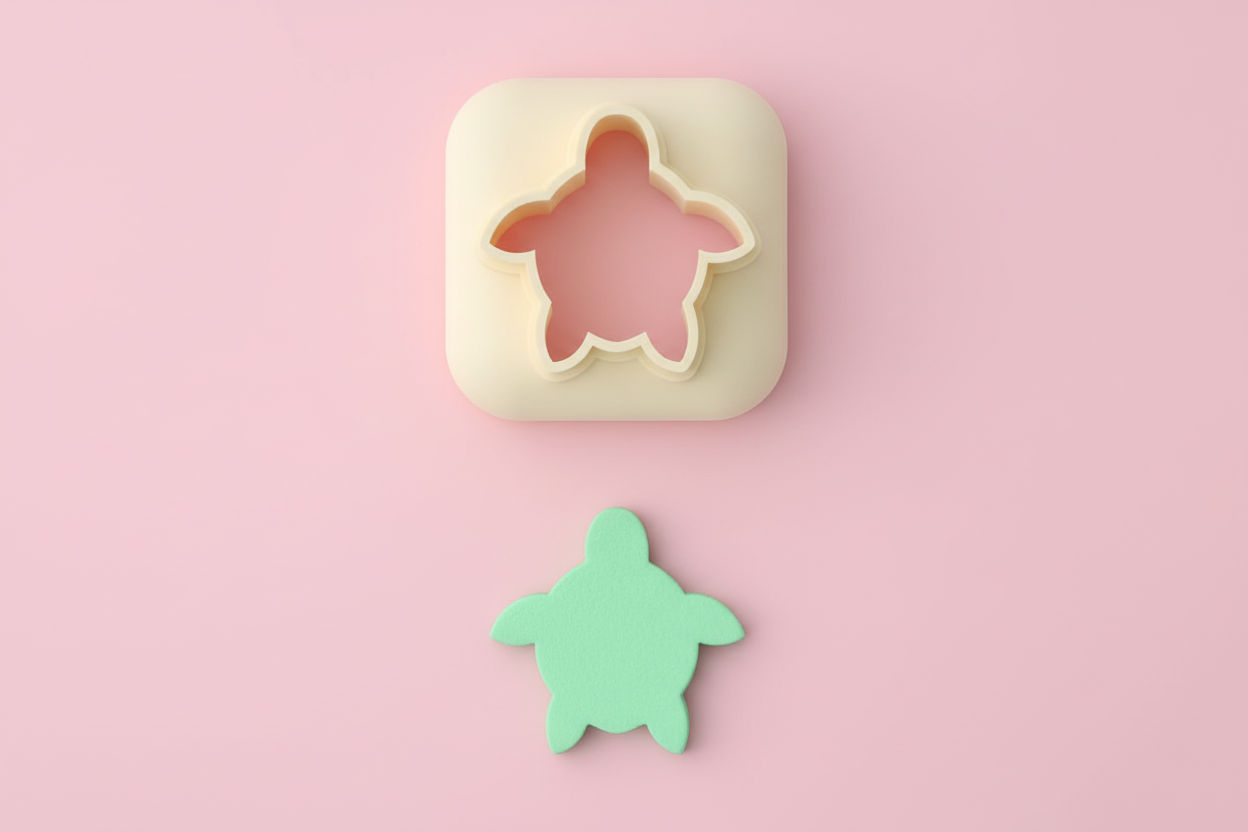 Mini emporte-pièce tortue – cutter pâte polymère bijoux DIY breloques – 8 10 12 mm – EP-319 – fabriqué en France