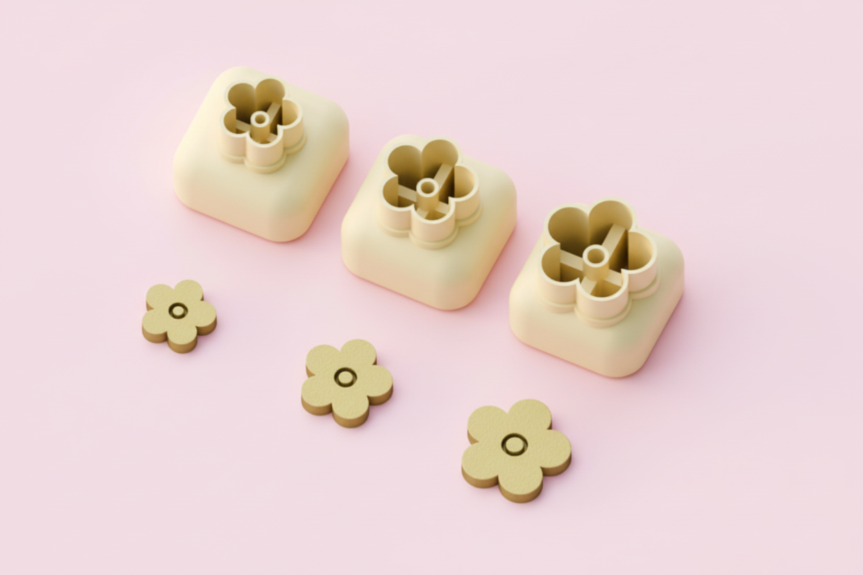 Mini emporte-pièce fleur – cutter pâte polymère bijoux DIY breloques – 8 10 12 mm – EP-320 – fabriqué en France