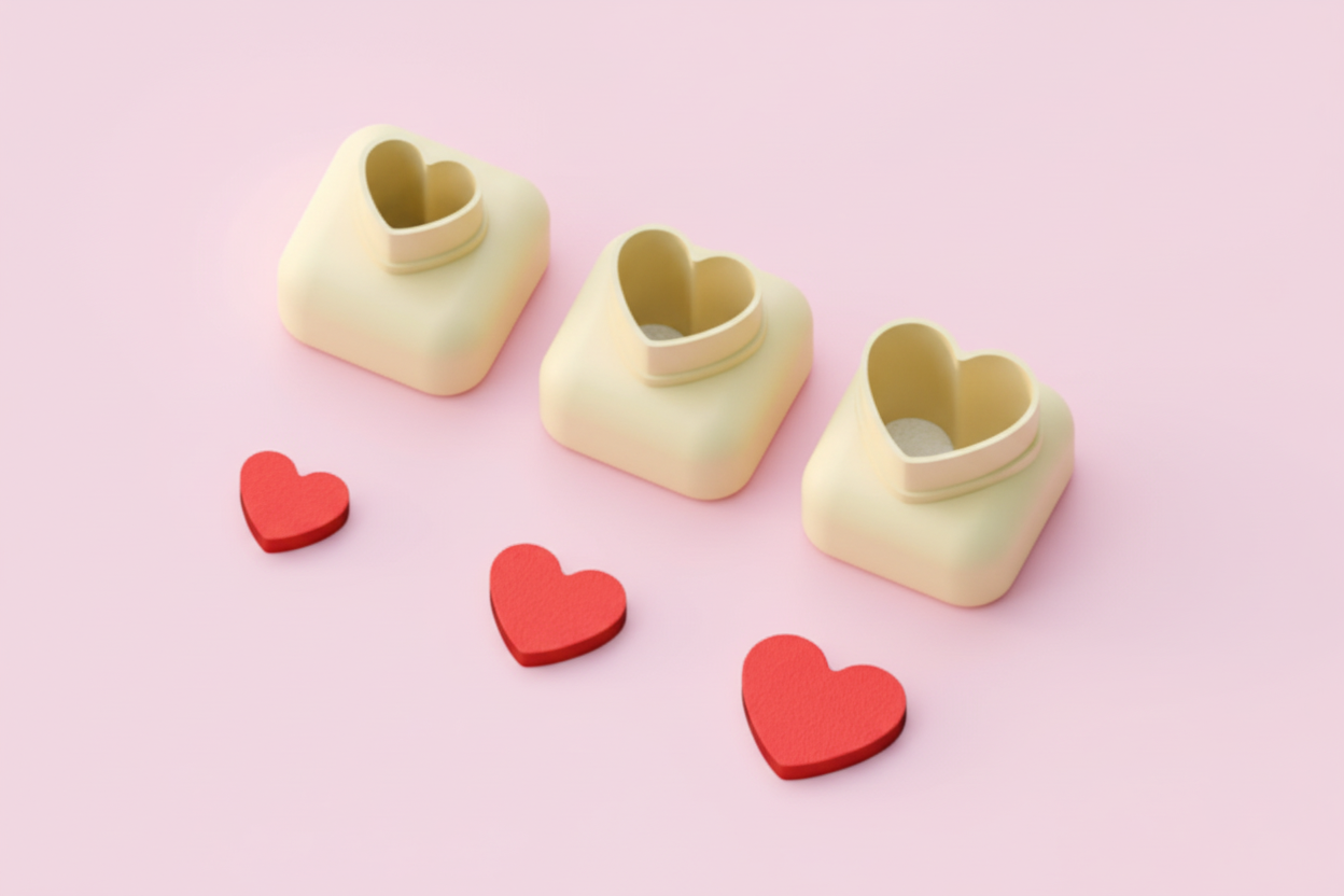 Mini emporte-pièce cœur – cutter pâte polymère bijoux DIY breloques – 8 10 12 mm – EP-321 – fabriqué en France