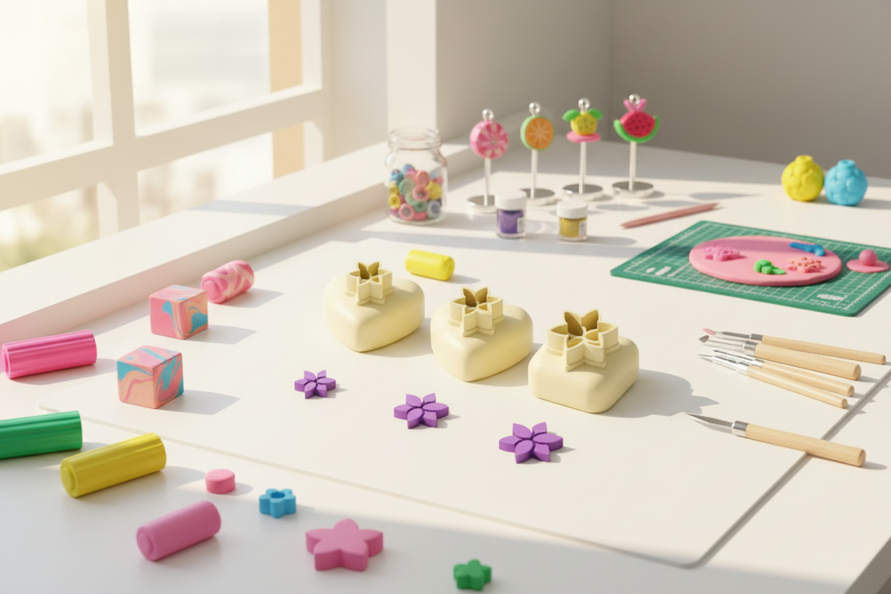 Mini emporte-pièce fleur étoilée – cutter pâte polymère bijoux DIY breloques – 8 10 12 mm – EP-323 – fabriqué en France