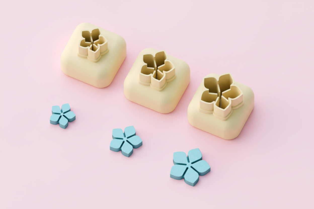 Mini emporte-pièce fleur – cutter pâte polymère bijoux DIY breloques – 8 10 12 mm – EP-324 – fabriqué en France