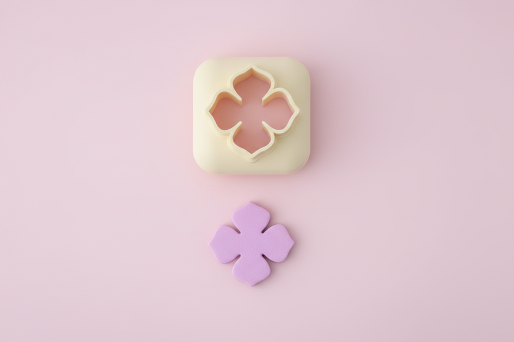 Mini emporte-pièce fleur trèfle – cutter pâte polymère bijoux DIY breloques – 8 10 12 mm – EP-325 – fabriqué en France