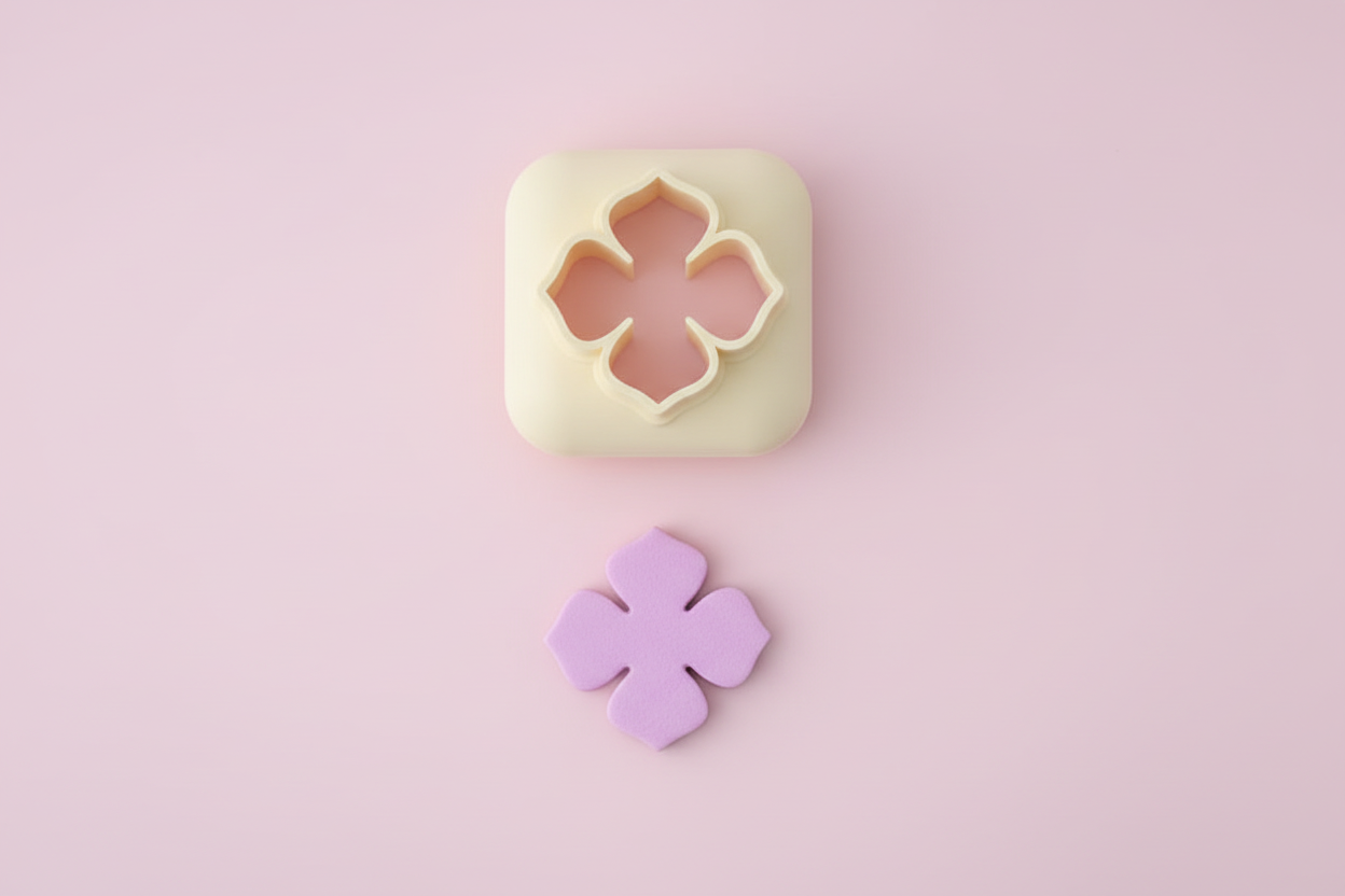 Mini emporte-pièce fleur trèfle – cutter pâte polymère bijoux DIY breloques – 8 10 12 mm – EP-325 – fabriqué en France