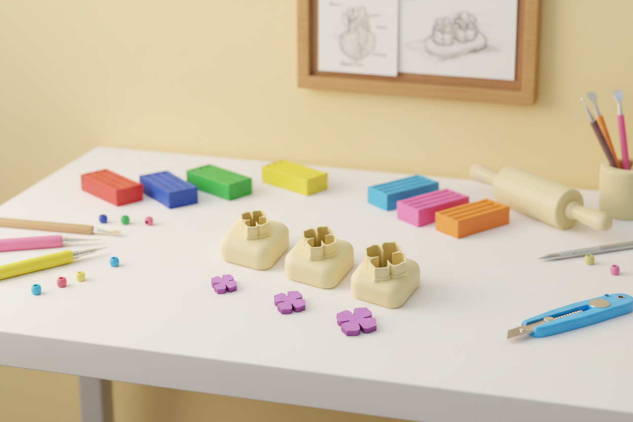 Mini emporte-pièce fleur trèfle – cutter pâte polymère bijoux DIY breloques – 8 10 12 mm – EP-325 – fabriqué en France