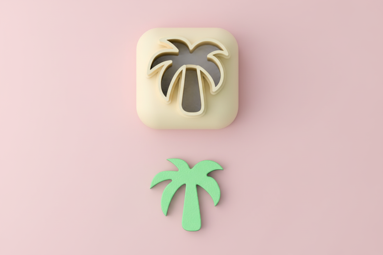 Mini emporte-pièce palmier – cutter pâte polymère bijoux DIY breloques – 8 10 12 mm – EP-327 – fabriqué en France