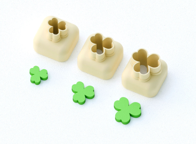 Mini emporte-pièce trèfle – cutter pâte polymère bijoux DIY breloques – 8 10 12 mm – EP-328 – fabriqué en France