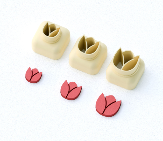 Mini emporte-pièce tulipe – cutter pâte polymère bijoux DIY breloques – 8 10 12 mm – EP-329 – fabriqué en France