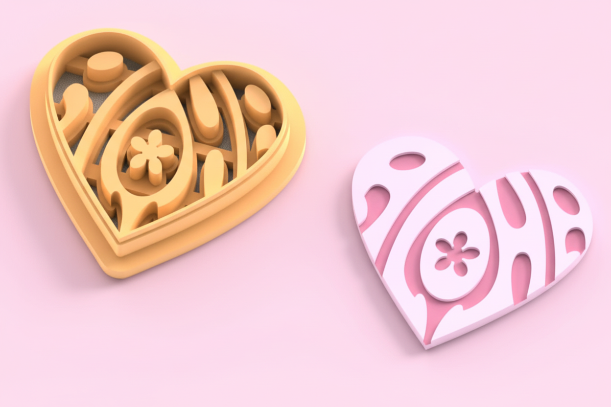 Emporte-pièce cœur bohème – pâte polymère bijoux DIY – 25 à 45 mm – EP-334 – fabriqué en France