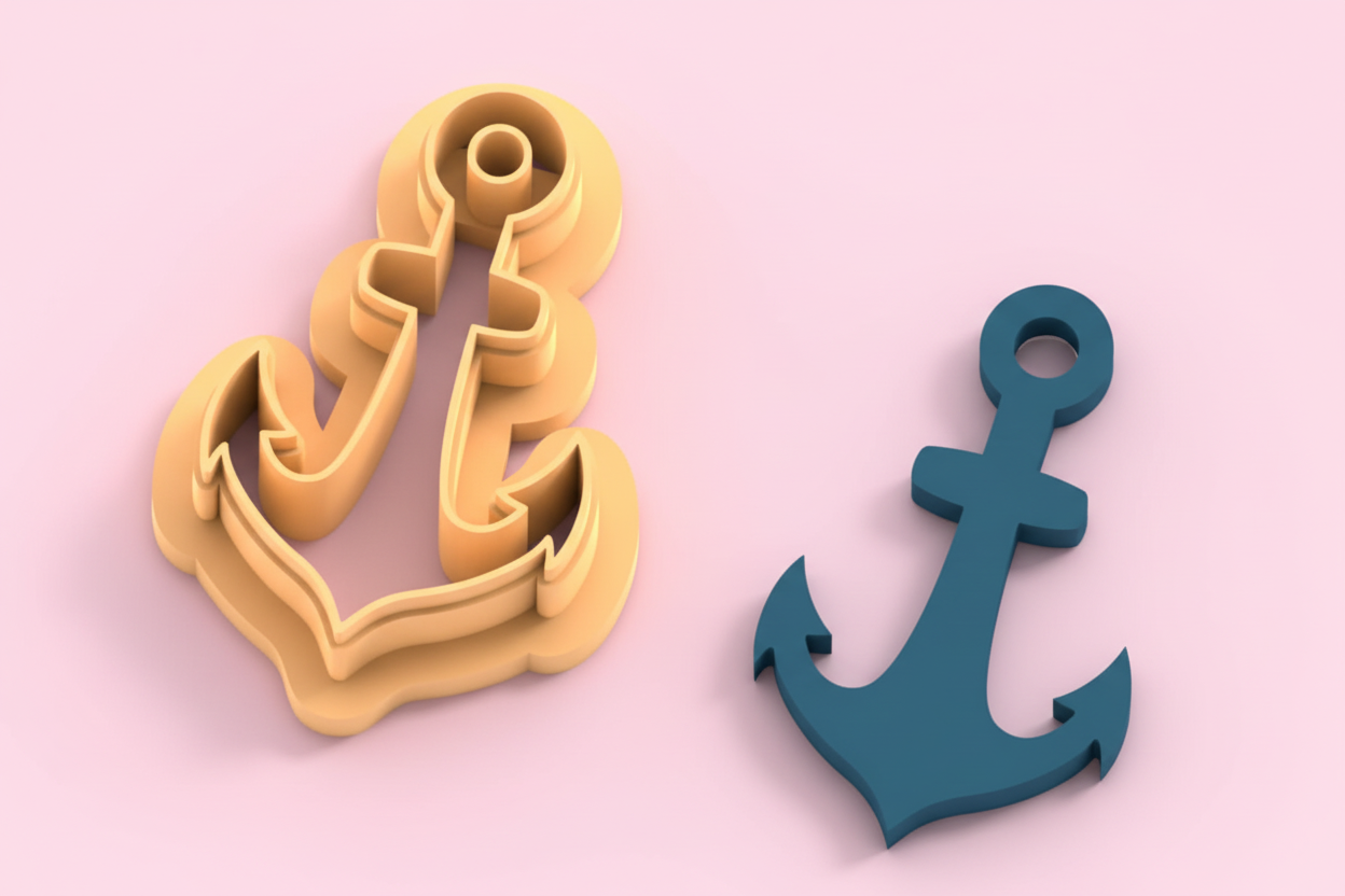 Emporte-pièce ancre marine – pâte polymère bijoux DIY – 20 à 45 mm – EP-335 – fabriqué en France