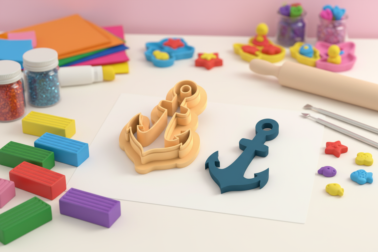 Emporte-pièce ancre marine – pâte polymère bijoux DIY – 20 à 45 mm – EP-335 – fabriqué en France