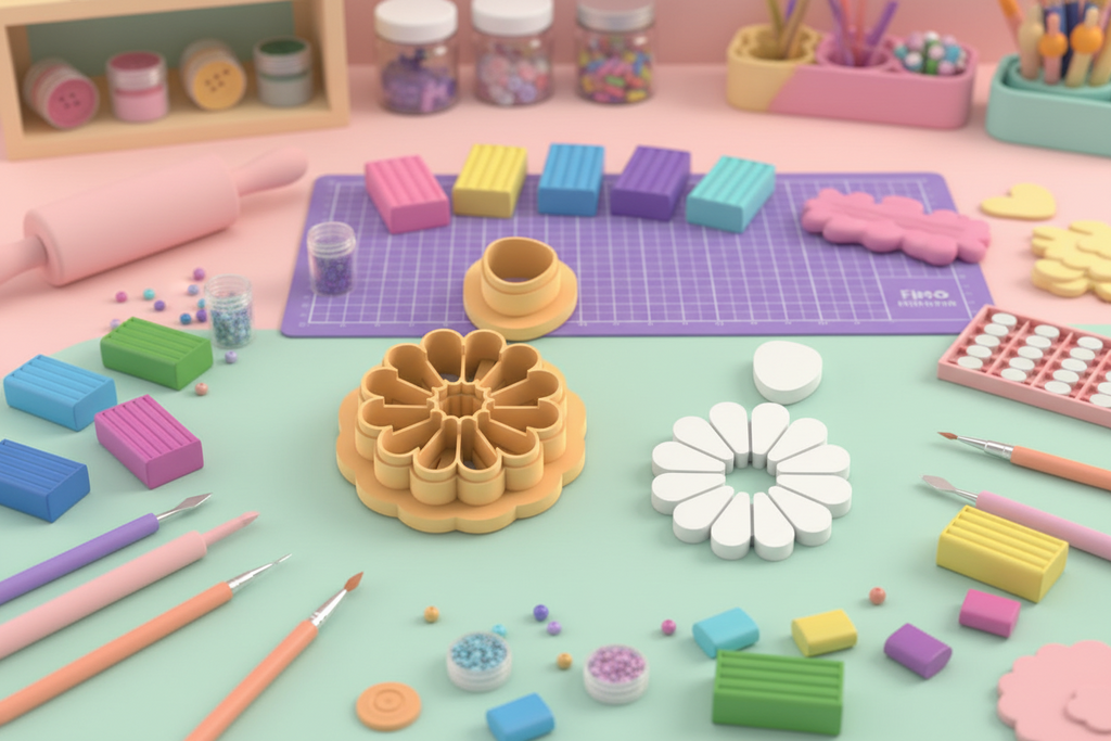 Emporte-pièces fleur pétales fins + goutte – lot de 2 – pâte polymère bijoux DIY – 30 à 50 mm – EP-345 – fabriqué en France