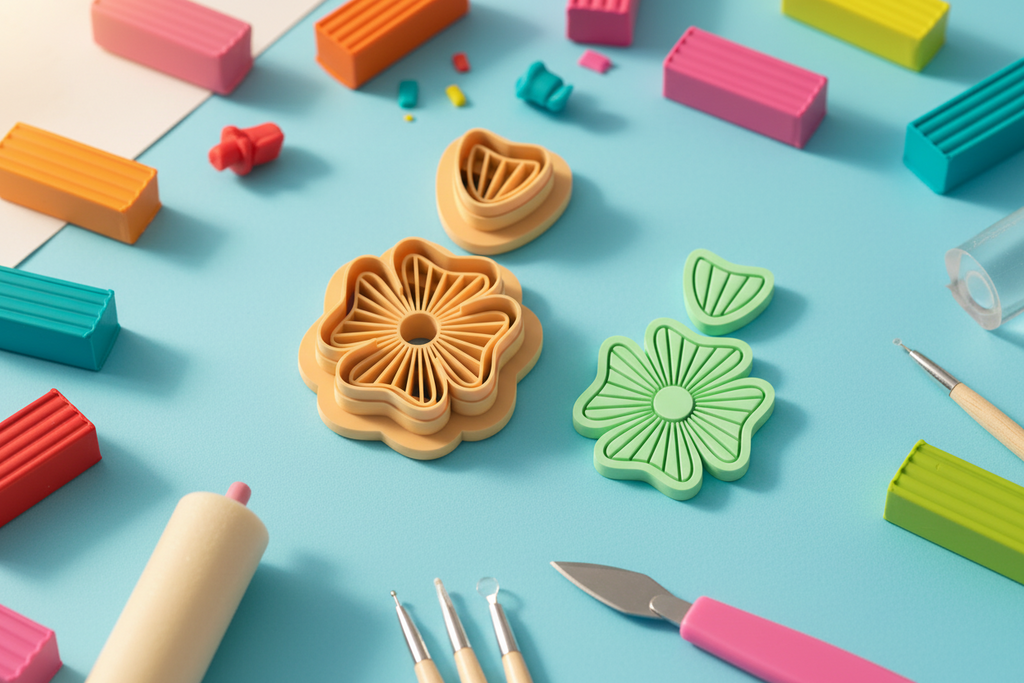 Emporte-pièces trèfle – lot de 2 – pâte polymère bijoux DIY – 30 à 50 mm – EP-347 – fabriqué en France