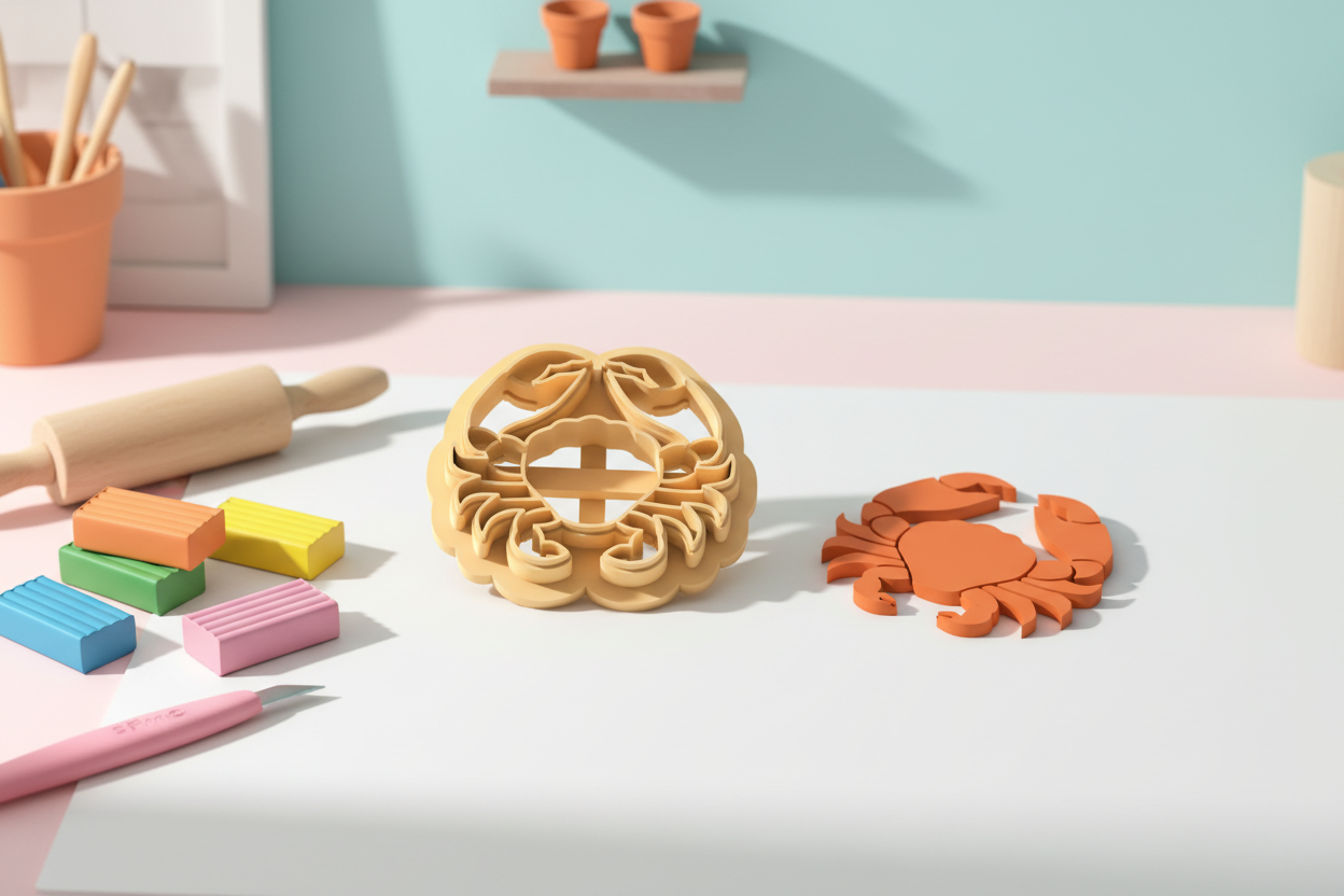 Emporte-pièce crabe – pâte polymère bijoux DIY – 25 à 45 mm – EP-348 – fabriqué en France