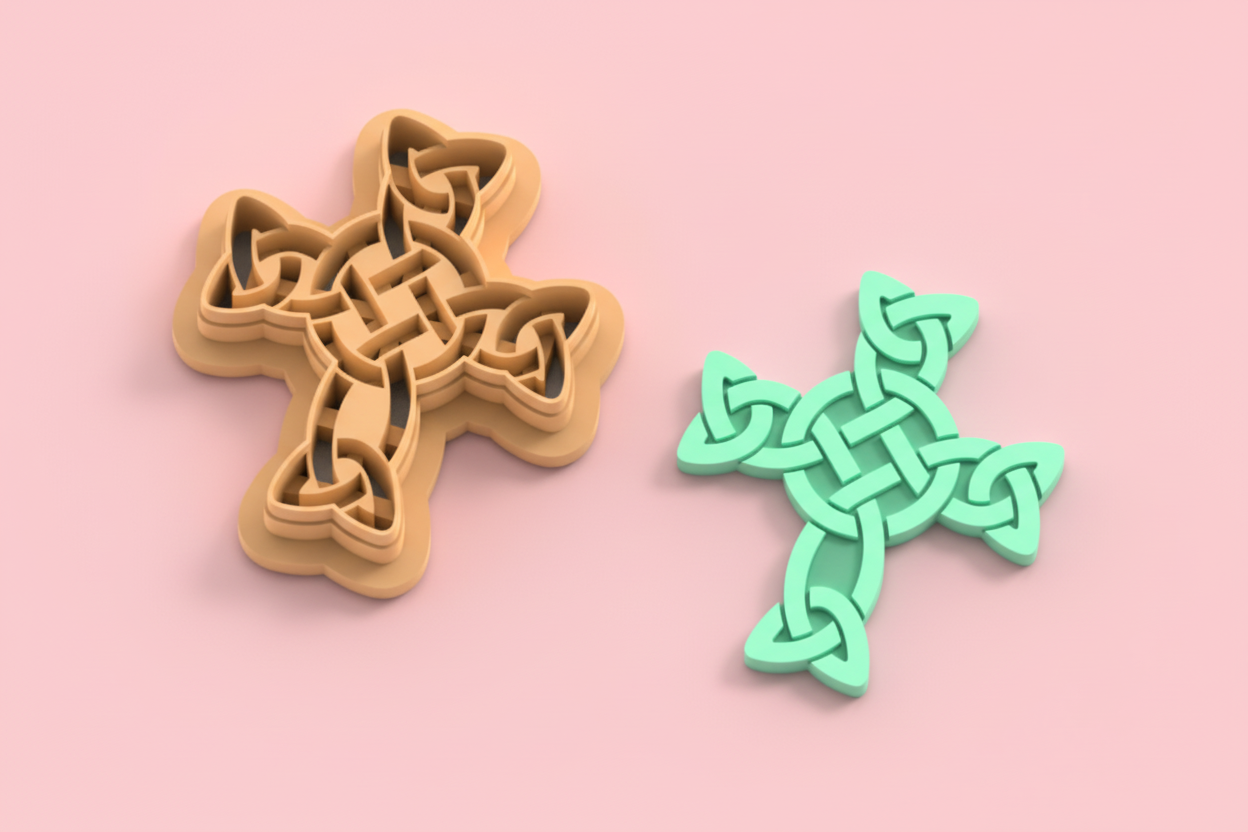 Emporte-pièce croix celtique – pâte polymère bijoux DIY – 40 à 60 mm – EP-349 – fabriqué en France