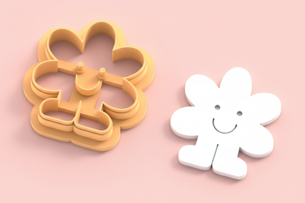 Emporte-pièce fleur mignonne – pâte polymère bijoux DIY – 25 à 45 mm – EP-350 – fabriqué en France