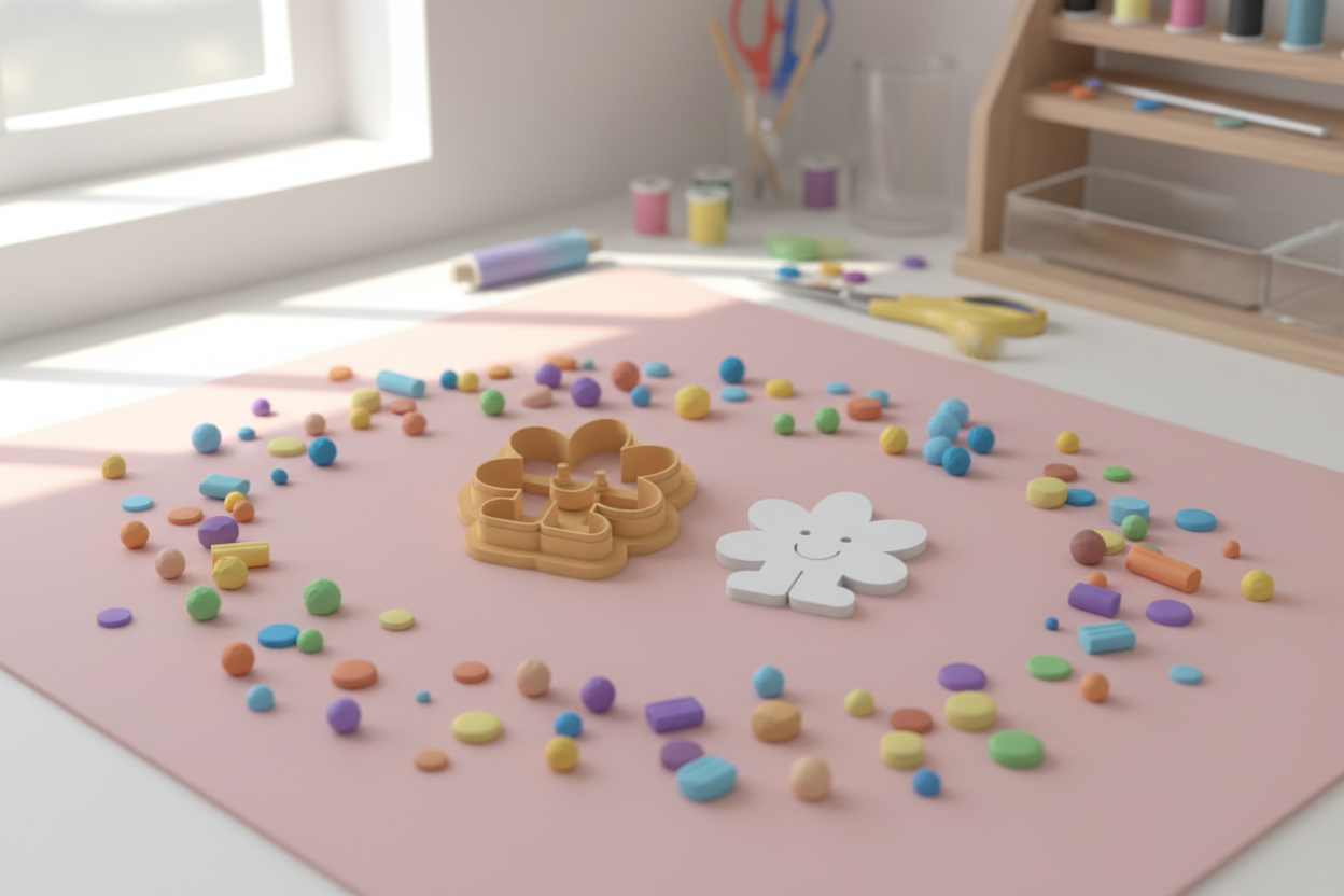 Emporte-pièce fleur mignonne – pâte polymère bijoux DIY – 25 à 45 mm – EP-350 – fabriqué en France
