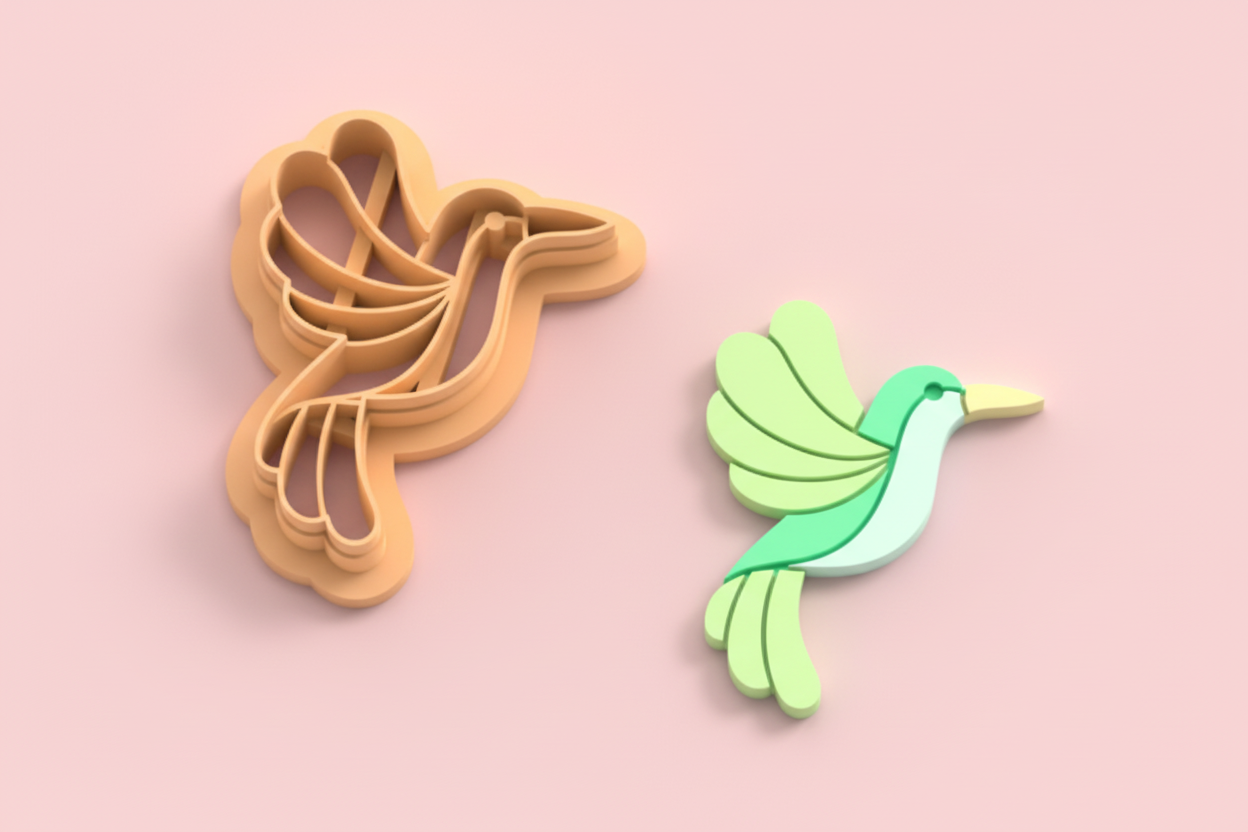 Emporte-pièce colibri – pâte polymère bijoux DIY – 25 à 45 mm – EP-354 – fabriqué en France