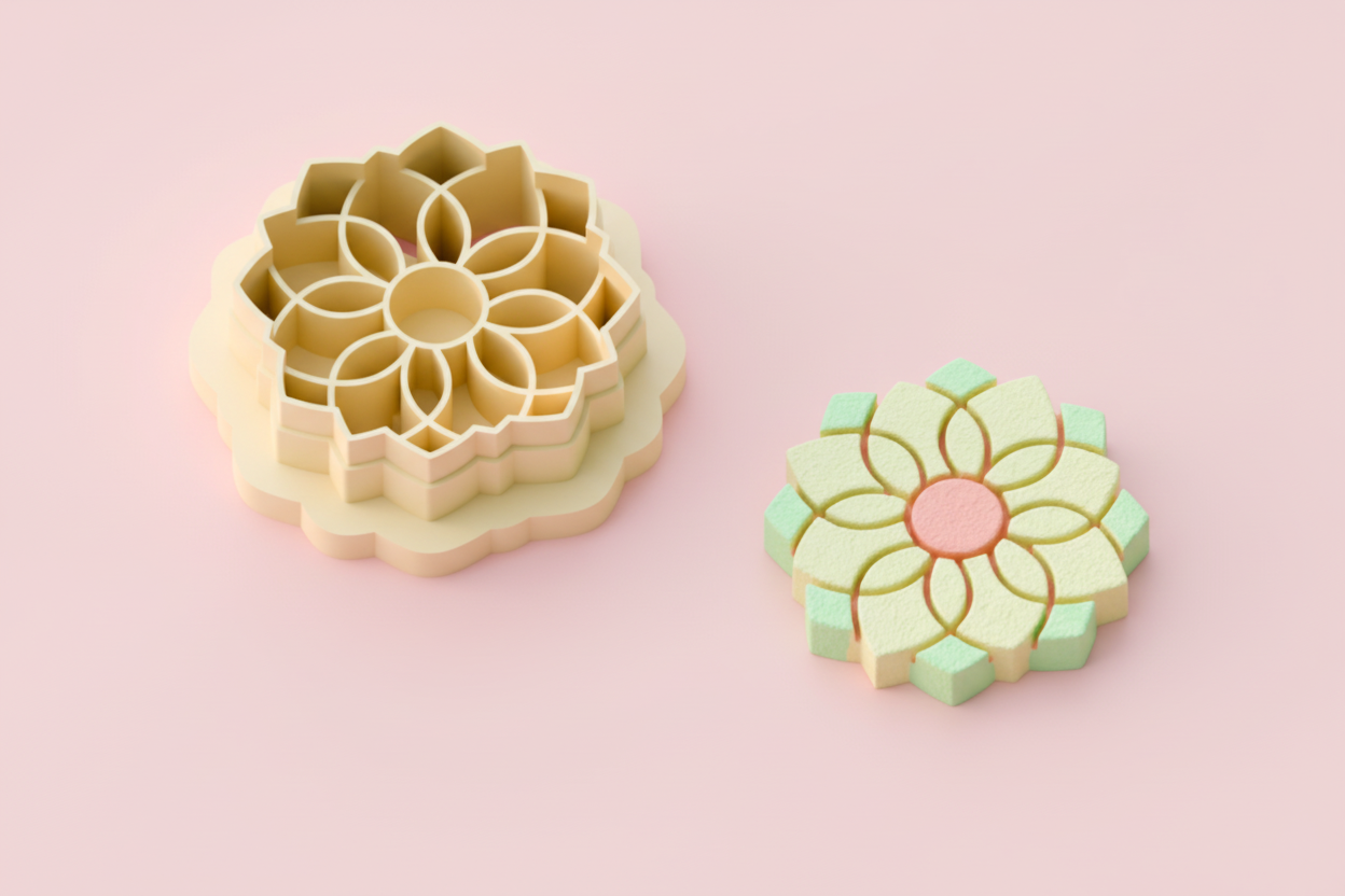 Emporte-pièce fleur mandala – pâte polymère bijoux DIY – 25 à 45 mm – EP-360 – fabriqué en France