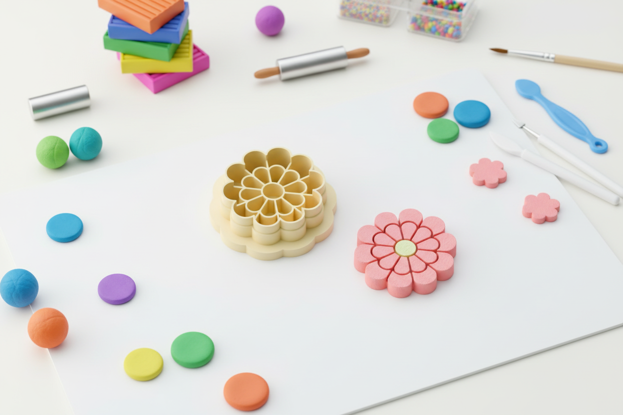Emporte-pièce fleur marguerite – pâte polymère bijoux DIY – 25 à 45 mm – EP-365 – fabriqué en France