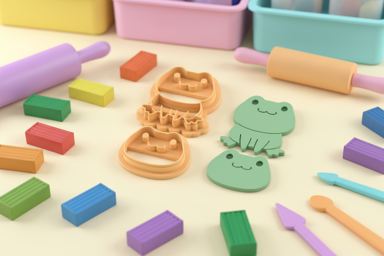 Emporte-pièces grenouille mignonne – lot de 2 – pâte polymère bijoux DIY – 20 à 45 mm – EP-379 – fabriqué en France
