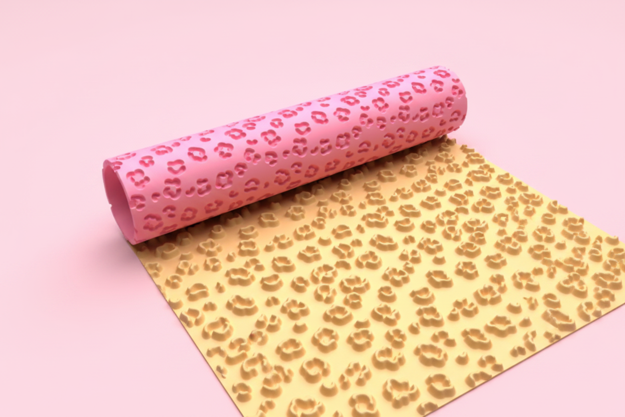 Rouleau texture léopard – pâte polymère bijoux DIY – 10 cm x 2 cm – fabriqué en France