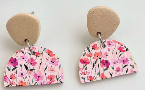 Feuille de transfert fleurs pour pâte polymère  – 10 × 14 cm – DIY bijoux. TF28