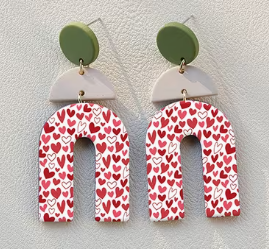 Feuille de transfert coeur pour pâte polymère  – 10 × 14 cm – DIY bijoux. TF04
