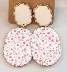 Feuille de transfert coeur pour pâte polymère  – 10 × 14 cm – DIY bijoux. TF22