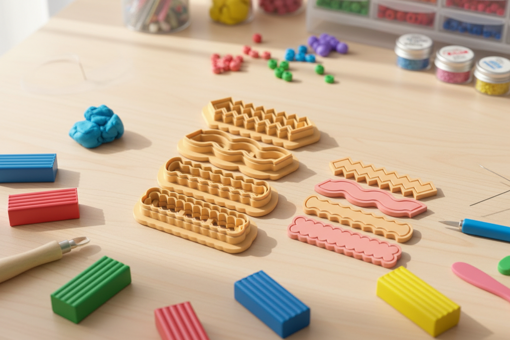 Emporte-pièce barrettes fantaisie – pâte polymère bijoux DIY – 40 à 60 mm – 4 modèles A B C D – fabriqué en France
