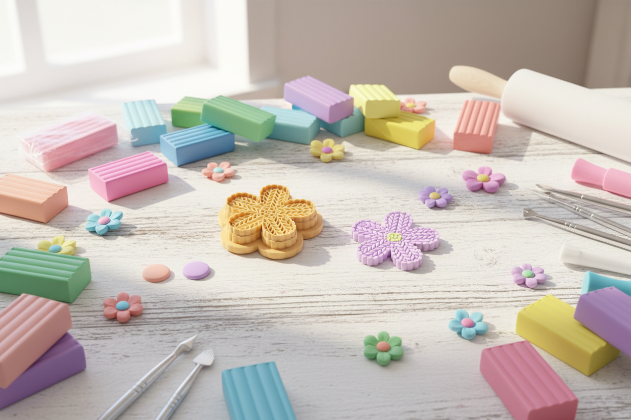 Emporte-pièce fleur texturée pampille – pâte polymère bijoux DIY – 30 à 50 mm – EP-394 - fabriqué en France
