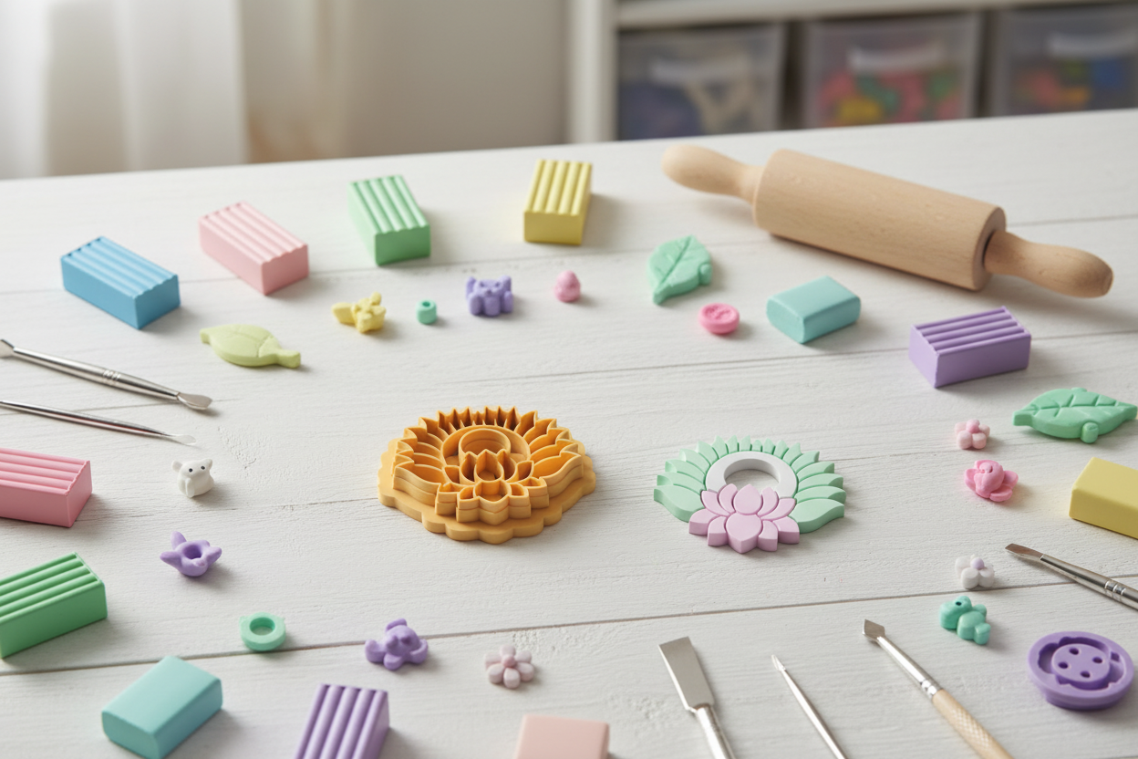 Emporte-pièce fleur lotus pampille – pâte polymère bijoux DIY – 30 à 50 mm – EP-396 – fabriqué en France