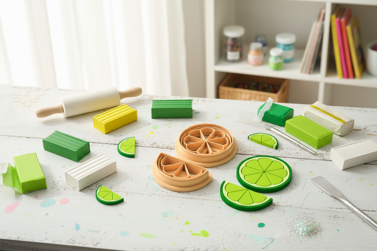 Emporte-pièce agrume citron rond & demi Lot de 2 – pâte polymère bijoux DIY – 25 à 45 mm – EP-397 – fabriqué en France