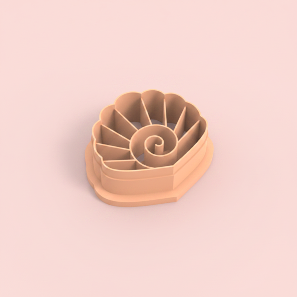 Emporte-pièce coquillage spirale pour bijoux DIY – pâte polymère – 20 à 35 mm – EP-403