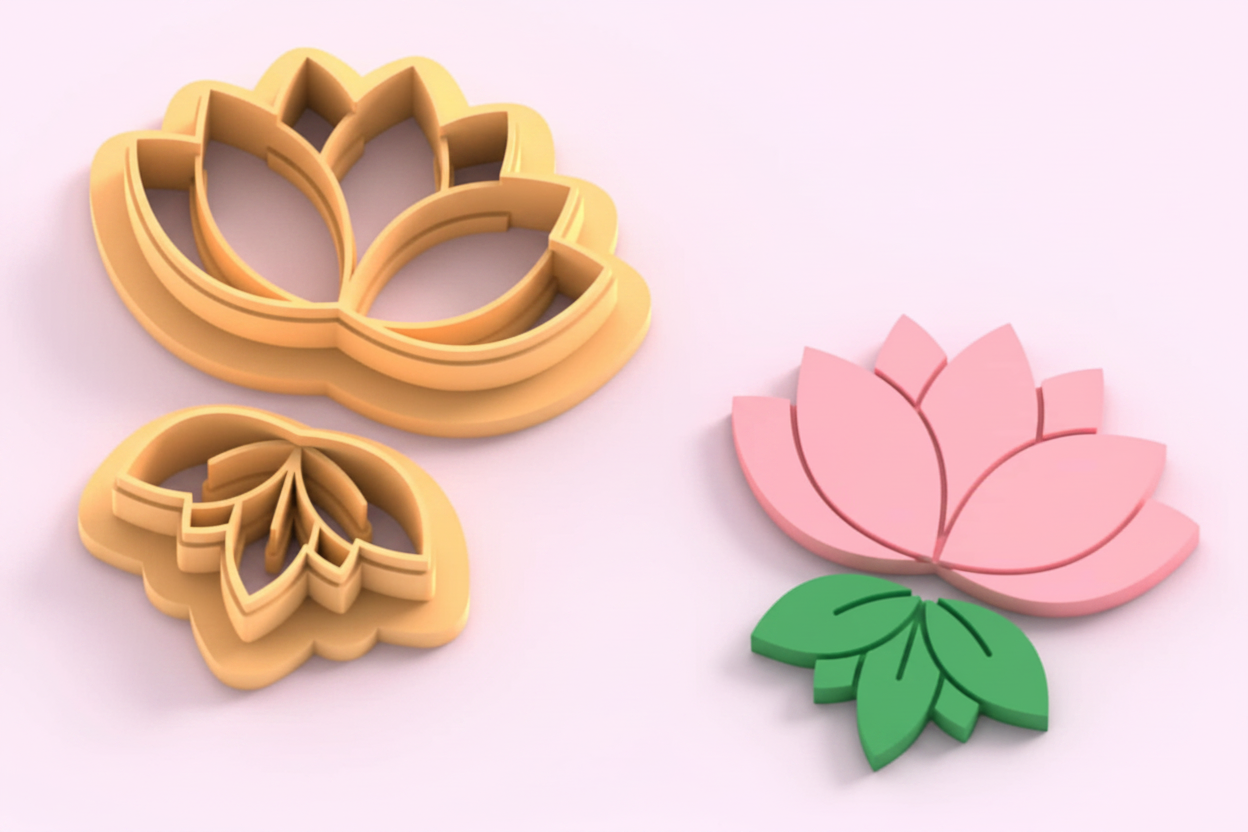 Emporte-pièce fleur lotus DIY – lot de 2 – 25 à 45 mm – EP-418