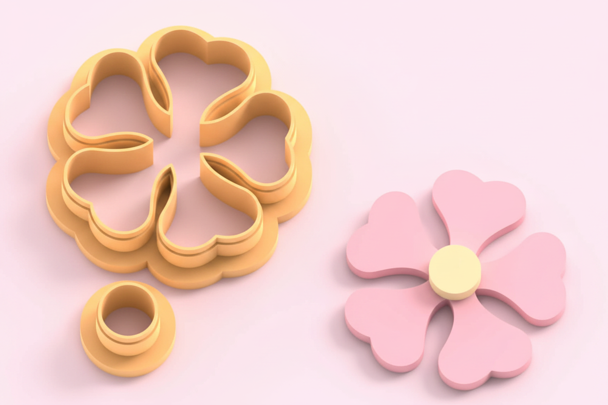 Emporte-pièce fleur cœur DIY – 20 à 45 mm – EP-424