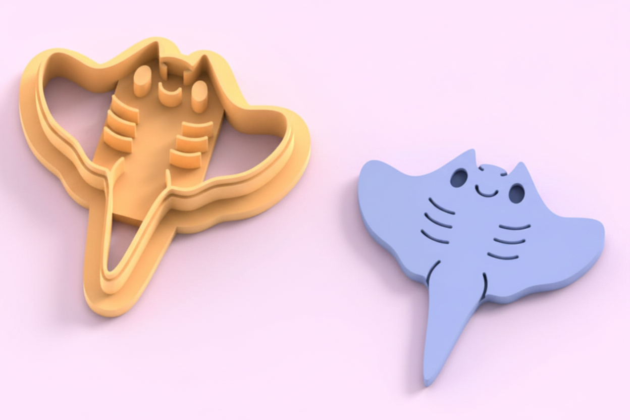 Emporte-pièce raie kawaii DIY – 25 à 45 mm – EP-437