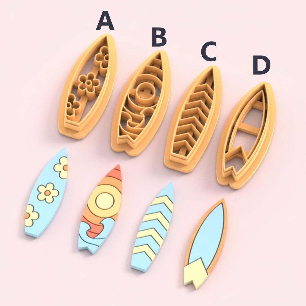 Emporte-pièce planche de surf DIY – 4 modèles au choix – 40 à 60 mm – EP-441