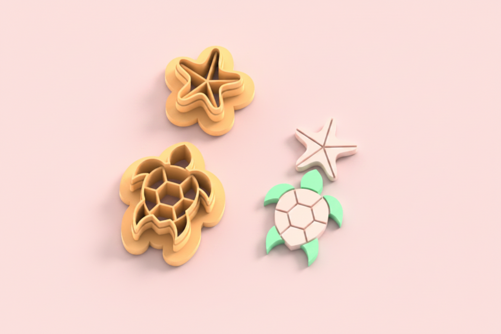 Emporte-pièce tortue et étoile de mer DIY – lot de 2 – 30 à 50 mm – EP-469