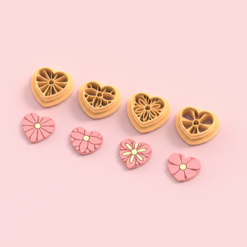 Emporte-pièce cœurs fleuris DIY – 4 modèles au choix – 20 à 45 mm – EP-473