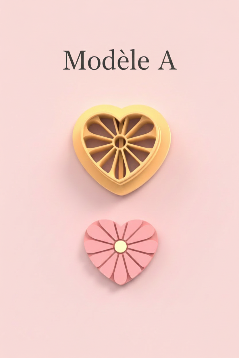 Emporte-pièce cœurs fleuris DIY – 4 modèles au choix – 20 à 45 mm – EP-473