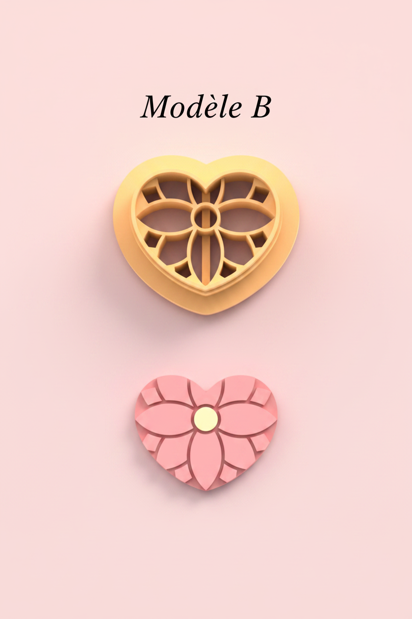 Emporte-pièce cœurs fleuris DIY – 4 modèles au choix – 20 à 45 mm – EP-473