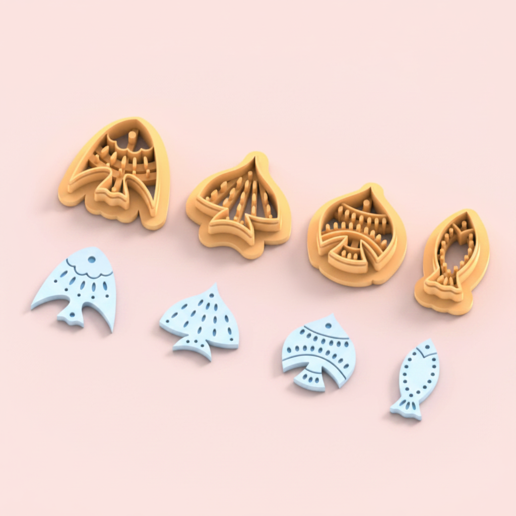 Emporte-pièce poissons bohèmes DIY – 4 modèles au choix – 20 à 40 mm – EP-480